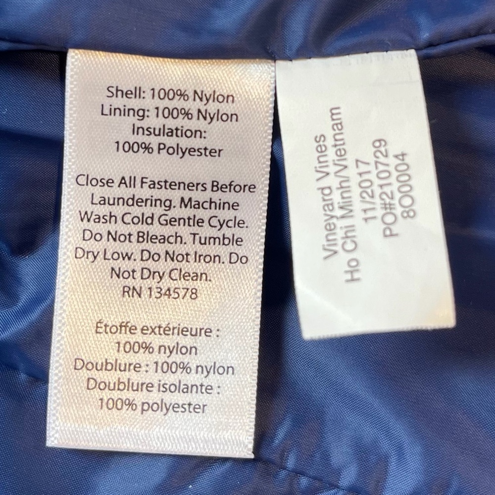 Quilted Baby Puffer Jacket 0-3M Pink Navy Lightweight Coat Vineyard Vines - Picture 10 of 11
